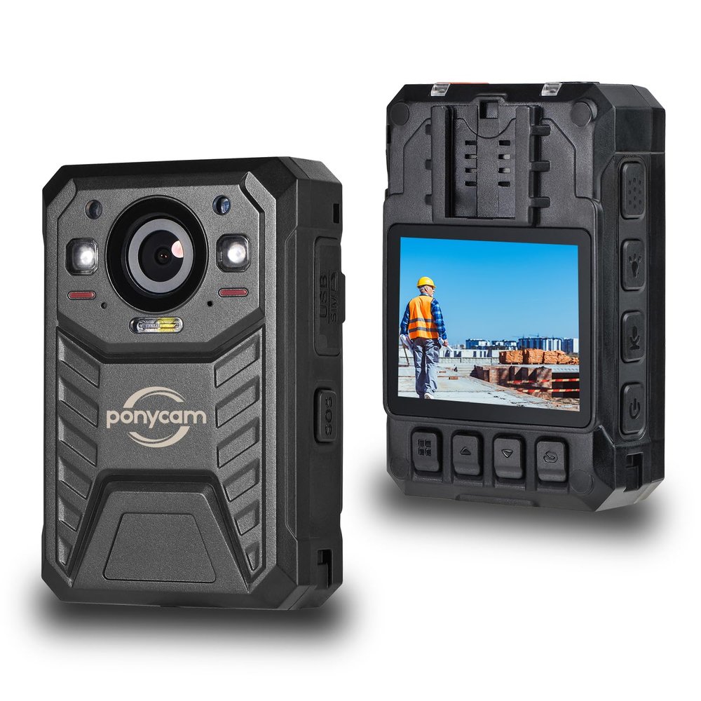 ponycam 1440P Body Worn Camera, 17H Video Recording Body Cameras64G Memory