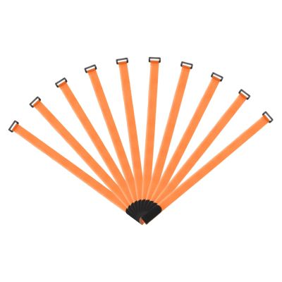 MECCANIXITY Fastening Hook and Loop Cable Tie 24 Inch x 1 Inch Reusable with Buckle Adjustable Multi-Purpose Wire Strap for Cord Management Orange, Pack of 10