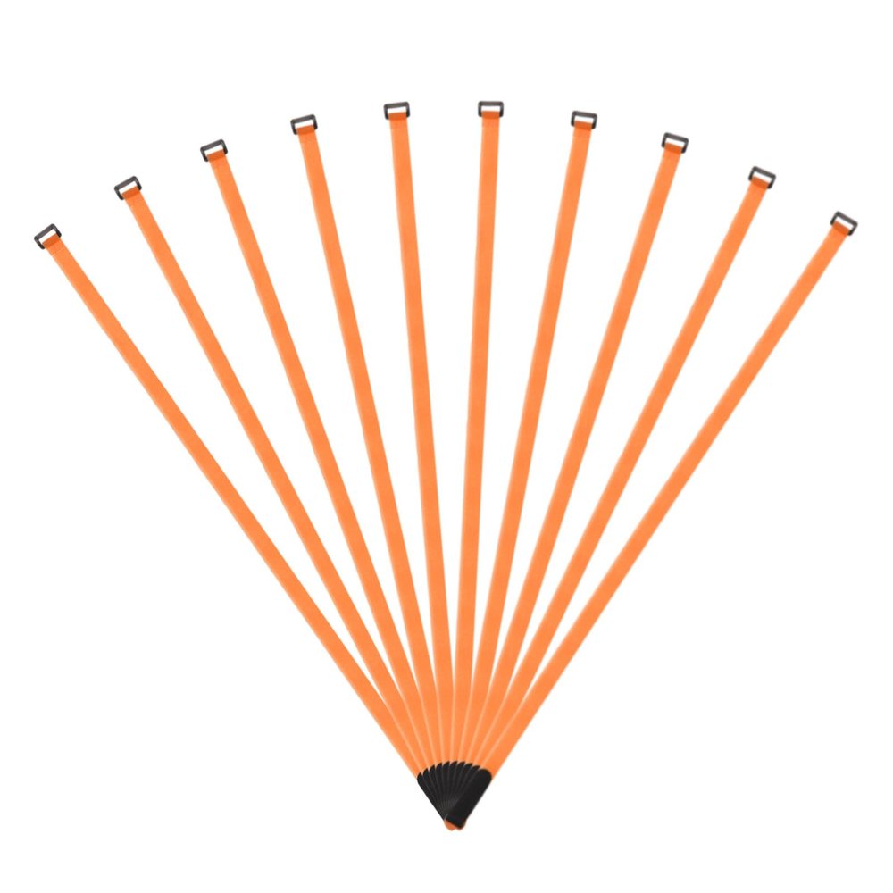 MECCANIXITY Fastening Hook and Loop Cable Tie 35 Inch x 13/16 Inch Reusable with Buckle Adjustable Multi-Purpose Wire Strap for Cord Management Orange, Pack of 10