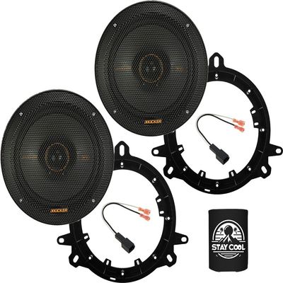 KICKER Speakers 6.5 inch for Toyota Tacoma (w/o JBL) 2019-2023 Upgrade Kit - Pair of KS Series with Adapters and Harness, Coaxial 6 1/2 Car Audio Rear Door Speaker KSC650, 51KSC6504