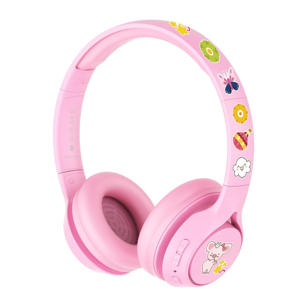 BAMINI Youth & Kids Headphones Safe, Audio for Learning, Travel, and Everyday Use (Topone-Pink)