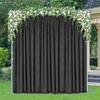 Wedding Linens Inc. 16ft H x 57in W Luxurious Ice Crushed Velvet Event Backdrop Drapes Panels, Curtain Panel for Parties, Birthdays, Anniversaries, Weddings, Graduations (Black) view 1
