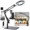 LED Magnifying Desk Lamp with Stand and Clamp for Repair, Crafts, Reading view 1