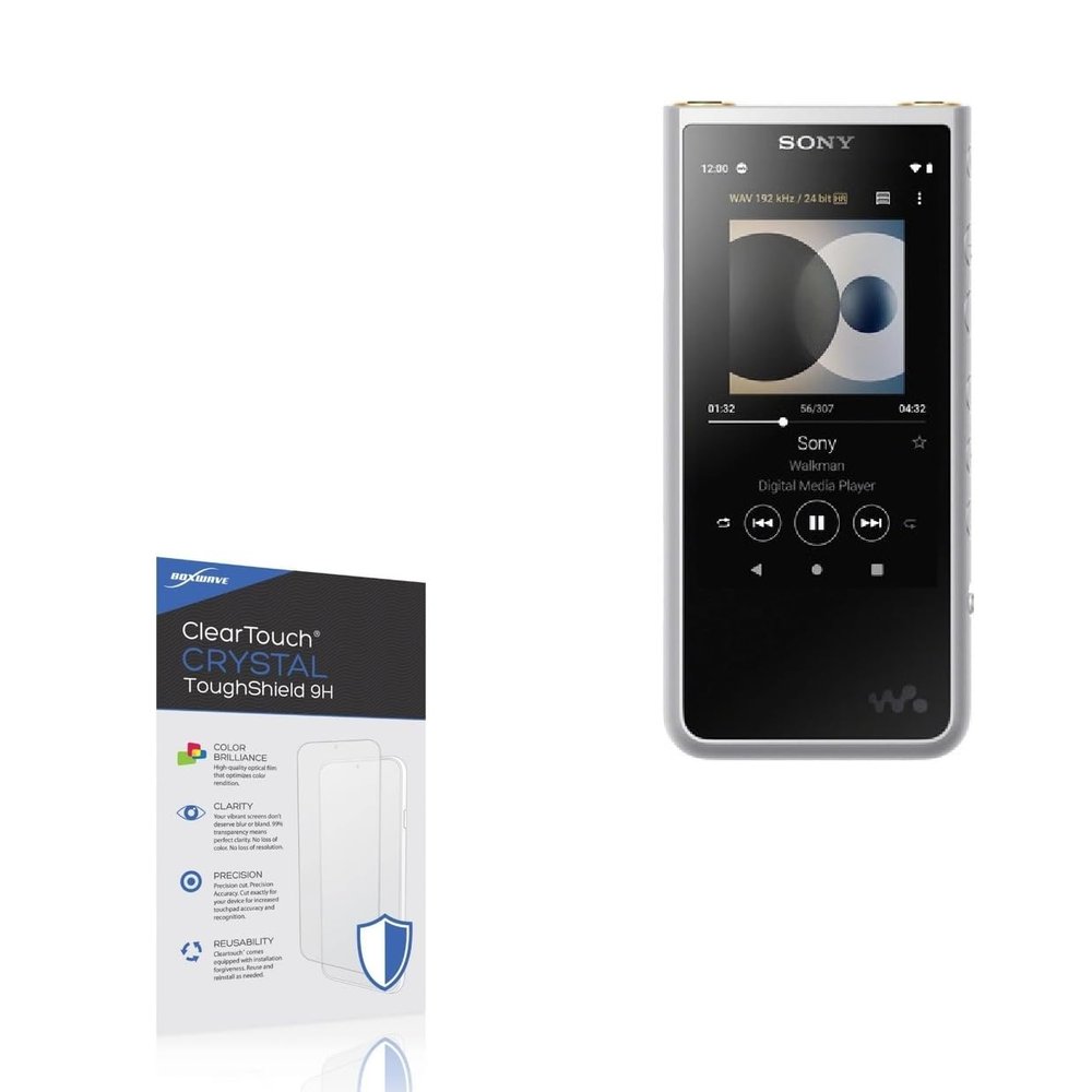 BoxWave Screen Protector Compatible With Sony NW-ZX507 - ClearTouch Crystal ToughShield 9H (2-Pack), Clear 9H Tough Flexible Film Screen Protector