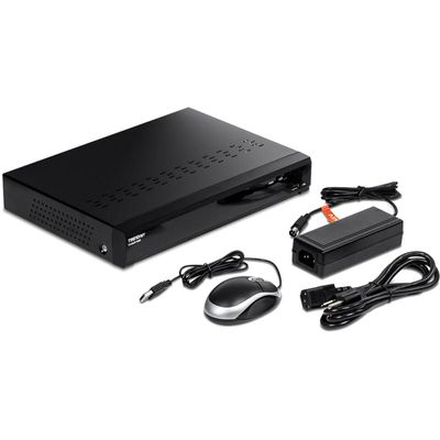 TRENDnet 8-Channel UHD PoE NVR, TV-NVR1508, H.264/H.265 4K (8MP), Up to 12TB Storage (HDD Not Included), Supports one 4K Camera Channel, 56W PoE Power Budget, Rackmount Design, 240fps, Black (Renewed)