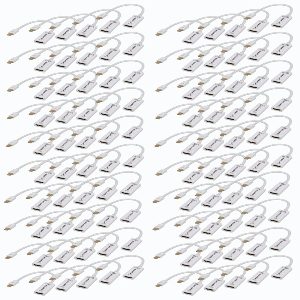 Kyper USKyper-2788 (100 Pack) 4K Mini DisplayPort to HDMI Adapter 4K@30Hz Mini DP MDP Thunderbolt 1/2 Compatible with MacBook Pro 2010-15/Air 2008-17 Surface Pro 1-6 Dell XPS 13 15 ThinkPad T + More