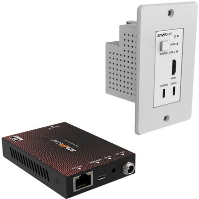 BZBGEAR 4K UHD 18Gbps HDMI/USB-C Wall Plate Transmitter & Receiver Kit up to 164ft - BG-EXH-50UWP-W