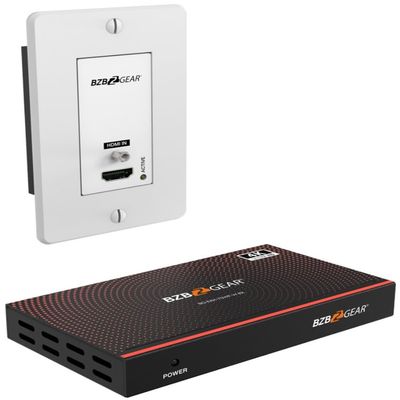 BZBGEAR 4K UHD 18Gbps HDMI Wall Plate Transmitter & Receiver Kit up to 230ft - BG-EXH-70WP-W