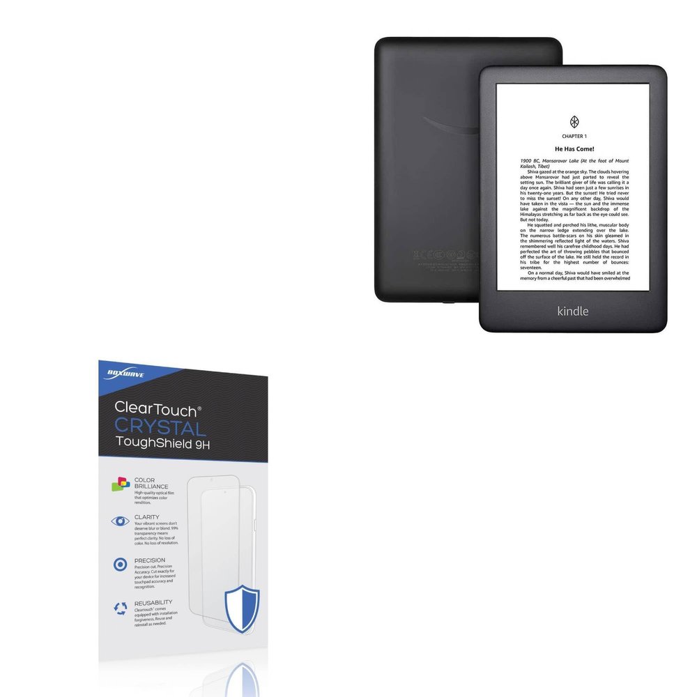 BoxWave Screen Protector Compatible with Amazon Kindle (10th Gen 2019) - ClearTouch Crystal ToughShield 9H (2-Pack), Clear 9H Tough Flexible Film Screen Protector