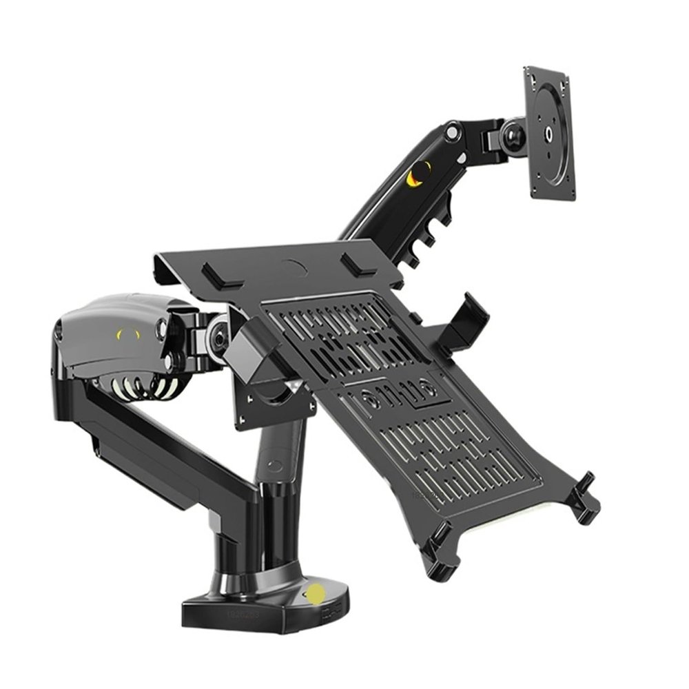 AVXANKTG Dual Monitor Laptop Stand with USB3.0 F160-FP Gas Spring Dual Arm for 17"-27" Monitor + 10"-17" Laptop Stand