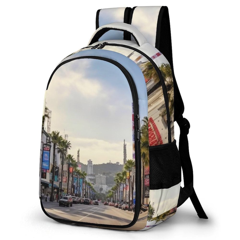 BTCOWZRV Laptop Backpack Lightweight Waterproof Travel Daypack Hollywood Boulevard Hiking Bag for Women Men 15.6in