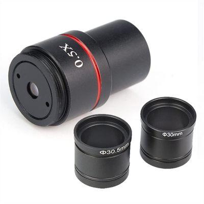 ZTBH Microscope Accessories Kit 0.5X Lens Microscope Camera Adapter 23.2mm C-Mount Electronic Eyepiece Auxiliary Reduction Lens for Connecting Camera Microscope Slides(with Adapter)