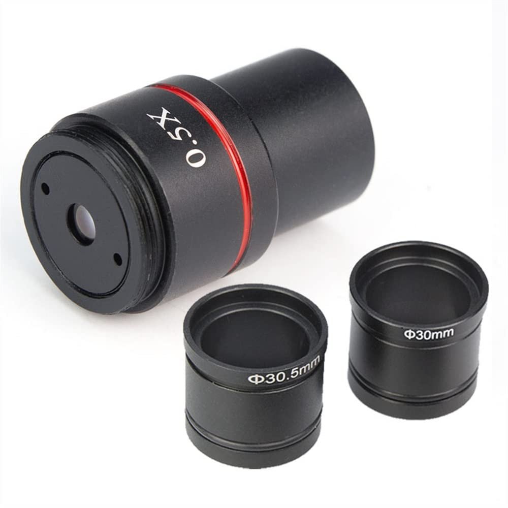 ZTBH Microscope Accessories Kit 0.5X Lens Microscope Camera Adapter 23.2mm C-Mount Electronic Eyepiece Auxiliary Reduction Lens for Connecting Camera Microscope Slides(with Adapter)