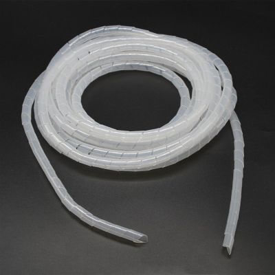 ELLANA spiral protector 10 Meters Spiral Tube Flexible Cord 8mm 10mm 12mm Tube Diameter Cable Wire Organizer Wrap Management Black White wraps cable(White,8mm inside diameter)