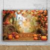 15x10ft Fall Photography Backdrop Autumn Maple Leaves Pumpkin Background Maple Forest Flowers Backdrops Thanksgiving Party Decorations Supplies Farm Harvest Banner Photo Booth Props view 2