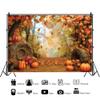 15x10ft Fall Photography Backdrop Autumn Maple Leaves Pumpkin Background Maple Forest Flowers Backdrops Thanksgiving Party Decorations Supplies Farm Harvest Banner Photo Booth Props view 3