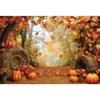 15x10ft Fall Photography Backdrop Autumn Maple Leaves Pumpkin Background Maple Forest Flowers Backdrops Thanksgiving Party Decorations Supplies Farm Harvest Banner Photo Booth Props view 4