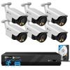 4COVR PoE Security Camera System, 2 Way Audio Talk & Smart Color Night Vision, 6X 8MP Bullet PoE IP Camera IP67 Smart Human/Vehicle Detection, 8CH 4K NVR 2TB HDD, 24/7 Recording, LY37YX8M0806 view 1