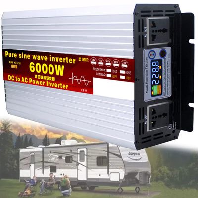 Pure Sine Wave Inverter 1000W/1600W/2200W/3000W/3500W/4000W/5000W/5500W/6000W/8000W/12000W Power Inverter 12V/24V/48V/60V/72V to 110V/230V DC to AC with LED Display for Truck RV Home,6000W-72Vto110V