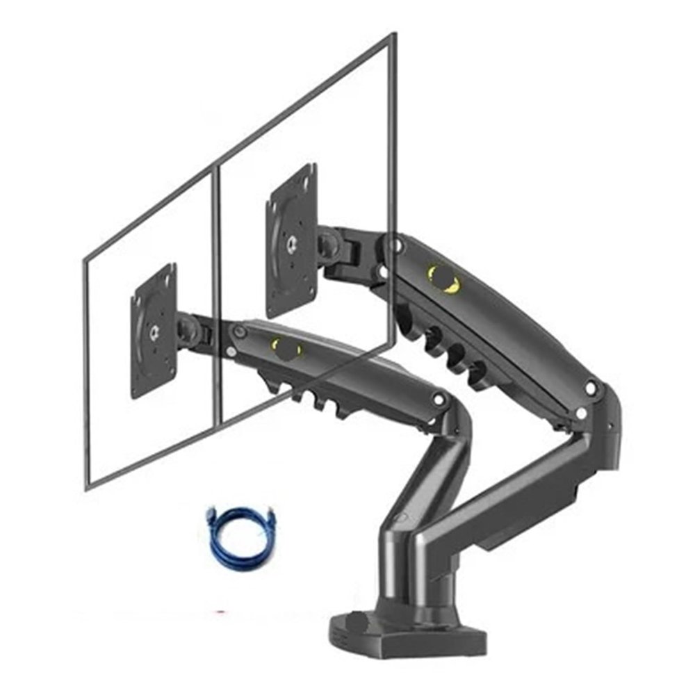 AVXANKTG F160 Supports USB3.0 27 inch 2-9KG Dual Monitor Stand for Non-Hole Gas Pressure air Support TV Stand Dual Screen 360 Rotation Desktop(with 1pc USB 3 Cable)