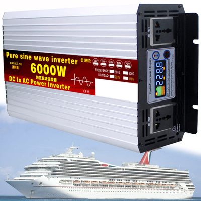 1000W/1600W/2200W/3000W/3500W/4000W/5000W/5500W/6000W/8000W/12000W Pure Sine Wave Power Inverter 12V/24V/48V/60V/72V dc to ac 110V/230V with 2 Socket, LCD Display, for RV,6000W-12Vto110V