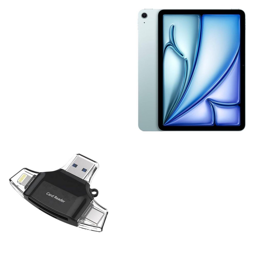 BoxWave Smart Gadget Compatible with Apple iPad Air (6th Gen 2024) (11 in) - AllReader SD Card Reader, microSD Card Reader SD Compact USB - Jet Black