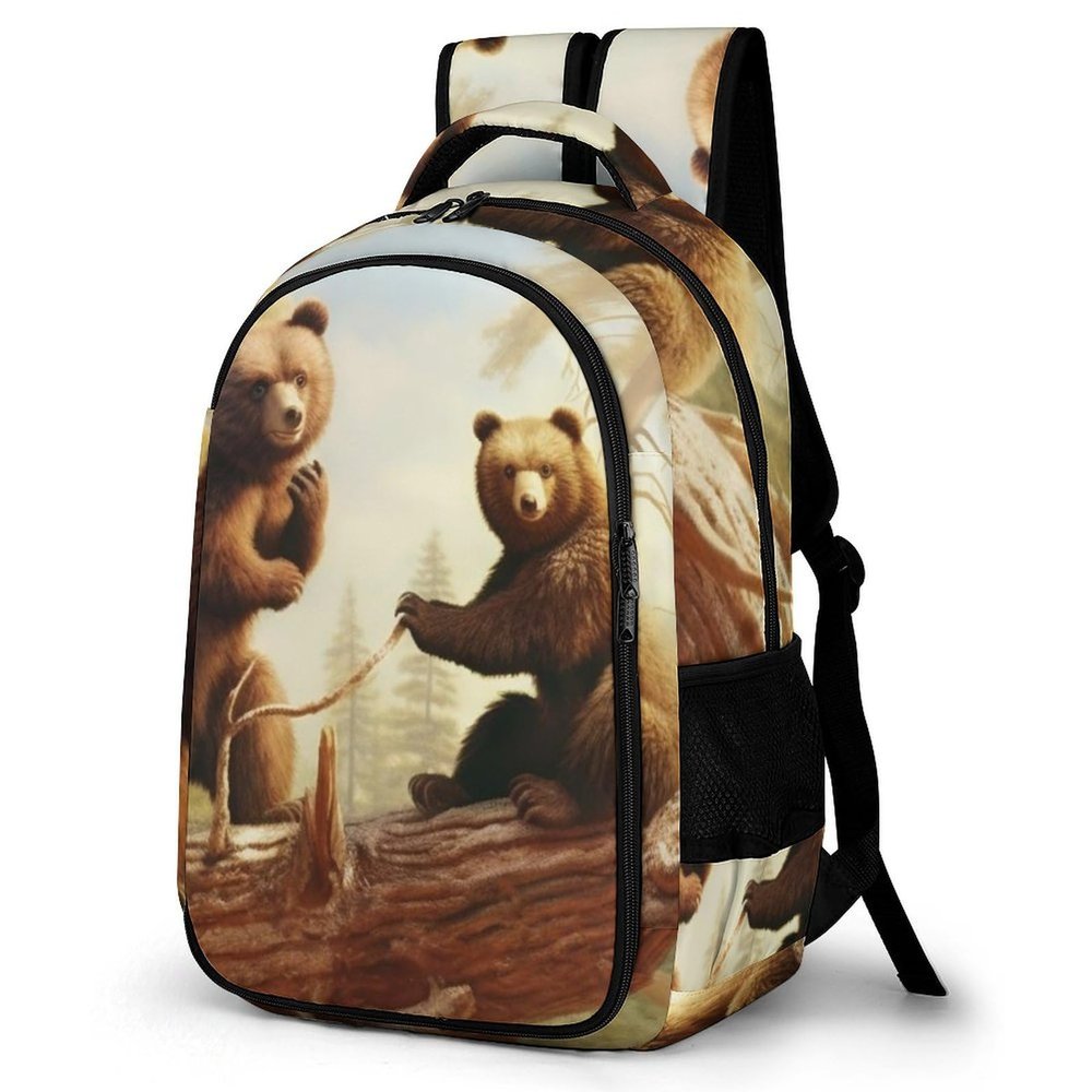 BTCOWZRV Laptop Backpack Lightweight Waterproof Travel Daypack Cute Bears Play in The Tree Hiking Bag for Women Men 15.6in