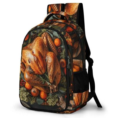 BTCOWZRV Laptop Backpack Lightweight Waterproof Travel Daypack Turkey And Green Beans Hiking Bag for Women Men 15.6in, White