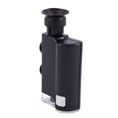 Joebo Microscope Kit 200X-240X Zoom Microscope Pocket Handheld Led Lamp Light Microscope Microscope Lens Adapters, Black