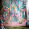 10x6.5ft Pink Circus Tents Backdrop 1st Birthday Background Carnival Theme Photography Background Girl Princess Birthday Party Newborn Baby Shower Decorations Photo Booth Cake Table Banner view 1