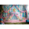 10x6.5ft Pink Circus Tents Backdrop 1st Birthday Background Carnival Theme Photography Background Girl Princess Birthday Party Newborn Baby Shower Decorations Photo Booth Cake Table Banner view 4