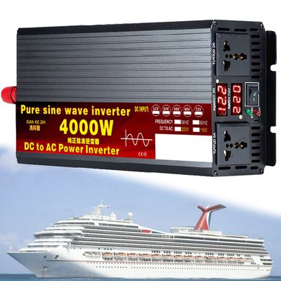 1000W/1600W/2200W/3000W/3500W/4000W/5000W/5500W/6000W/8000W/12000W Pure Sine Wave Power Inverter 12V/24V/48V/60V/72V dc to ac 110V/230V with 2 Socket, LCD Display, for RV,4000W-24Vto220V