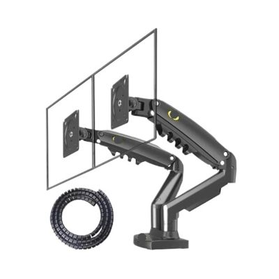 CUFTOBJM F160 Supports USB3.0 27 inch 2-9KG Dual Monitor Stand for Non-Hole Gas Pressure air Support TV Stand Dual Screen 360 Rotation Desktop(with Cable Cover)