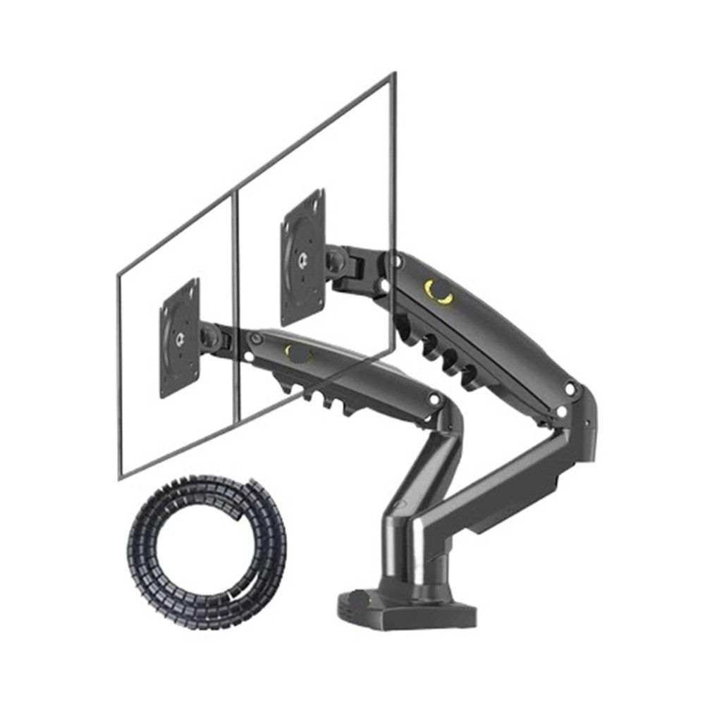 CUFTOBJM F160 Supports USB3.0 27 inch 2-9KG Dual Monitor Stand for Non-Hole Gas Pressure air Support TV Stand Dual Screen 360 Rotation Desktop(with Cable Cover)