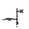 AVXANKTG M074 Dual LCD Monitor Desk Mount Fully Adjustable Stand with Extra Laptop Tray for Laptops up to 17" and Screens up to 32" view 1