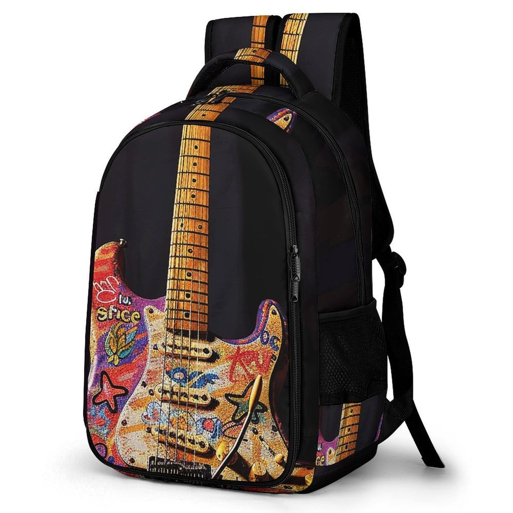 BTCOWZRV Laptop Backpack Lightweight Waterproof Travel Daypack A Beautiful Guitar Hiking Bag for Women Men 15.6in