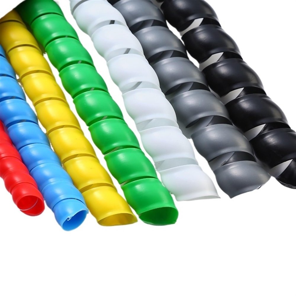 ELLANA spiral protector 8mm to 14mm Cable Wire Protector Cable Organizer Line Protection Sleeve Flexible Pipe Cover Tube Spiral Wrap Winding wraps cable(Green,ID 8mm 5 Meters)