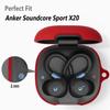 Geiomoo Silicone Case for Anker Soundcore Sport X20, Protective Cover with Carabiner (Red) view 2