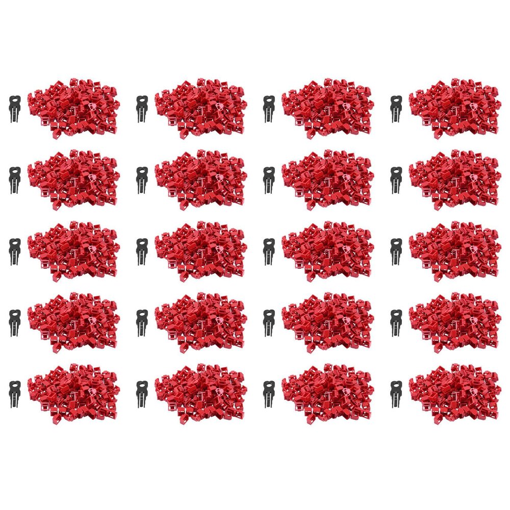 MARALANG 2000Pcs Red RJ45 Port Ethernet LAN Hub Anti Dust Cover Plug Cap Blockout Protector with Proprietary Lock and Key