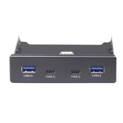 MARALANG USB Hub USB C Hub 3.5 Inch Floppy Drive Front Panel 2 Port USB 3.0 + 2 Port USB 3.1 Type C 20 Pin Connector