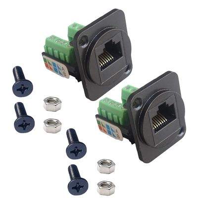 MARALANG Computer Module CAT5E Network Module Plastic+Metal Electronic Accessories D-Shape RJ45 Super Category 5 Wiring CAT5E Network 86 Panel 1U Rack Panel Module
