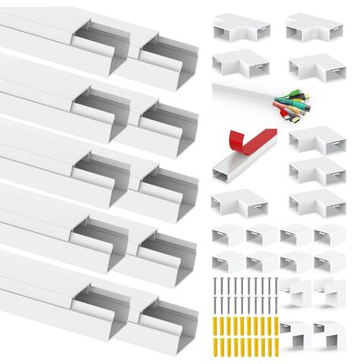 MARALANG Self-Adhesive Cable Duct TV Cable Duct Set Kit TV Cable Organiser, 10 Pieces X 0.4 M, Cable Duct for Cables Cable Duct