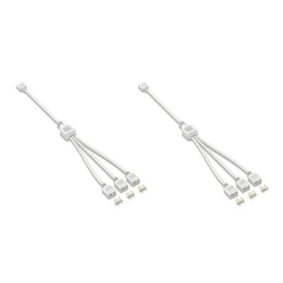 MARALANG 2X 5V 3-Pin Extension Cable for Computer Motherboard 1 Hub Cable Connection Extension ARGB Splitter, White, 750145649