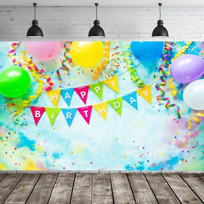15x10ft Happy Birthday Backdrop Colorful Balloons Photography Background Kids Birthday Party Decorations Banner Boy Girl Women Photoshoot Photo Studio Booth Props