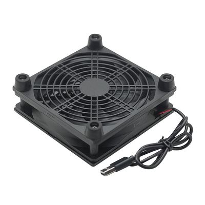 5V USB Router Fan TV Box Cooler 120mm PC DIY Cooler W/Screws Protective net Silent Desktop Fan (Color : Black)