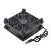 5V USB Router Fan TV Box Cooler 120mm PC DIY Cooler W/Screws Protective net Silent Desktop Fan (Color : Black) view 1