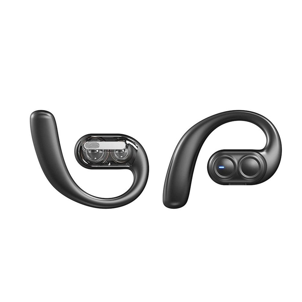 Mosonnytee Wireless Earbud Bluetooth Over Ear Headphone 30hrs Play Back Sport Earphone with LED Display Over-Ear Bud with Earhook Built-in Mic Headset for Workout Black(Single Ear)