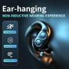 Mosonnytee Wireless Earbud Bluetooth Over Ear Headphone 30hrs Play Back Sport Earphone with LED Display Over-Ear Bud with Earhook Built-in Mic Headset for Workout Black(Single Ear) view 3