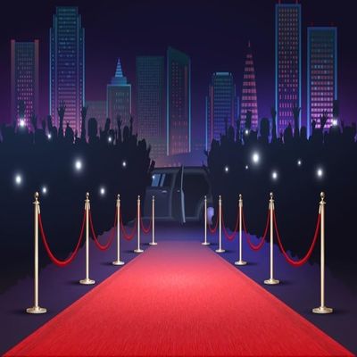 Red Carpet Backdrop Movie Party Night Stage Lighting Photography Background Decorations Celebrity Event Awards Ceremony Background Party Decor Photo Portrait Studio 12x10ft