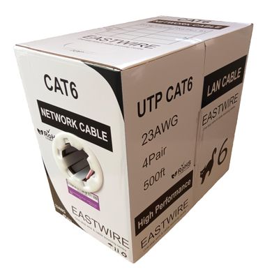 10 colors available-Purple Jacket 500ft Pull Box Category Cable, LAN Cable, Network Cable, CAT6 Solid Bulk Ethernet Cable, 23AWG 4 Pair, Unshielded Twisted Pair (UTP),DSX-8000 Certified,550MHz